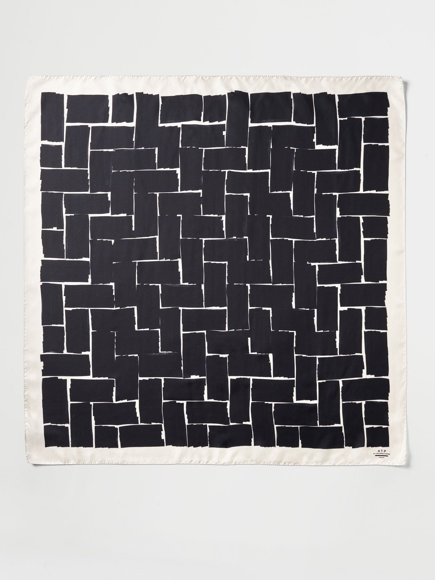 Bellagio Black White Silk Scarf