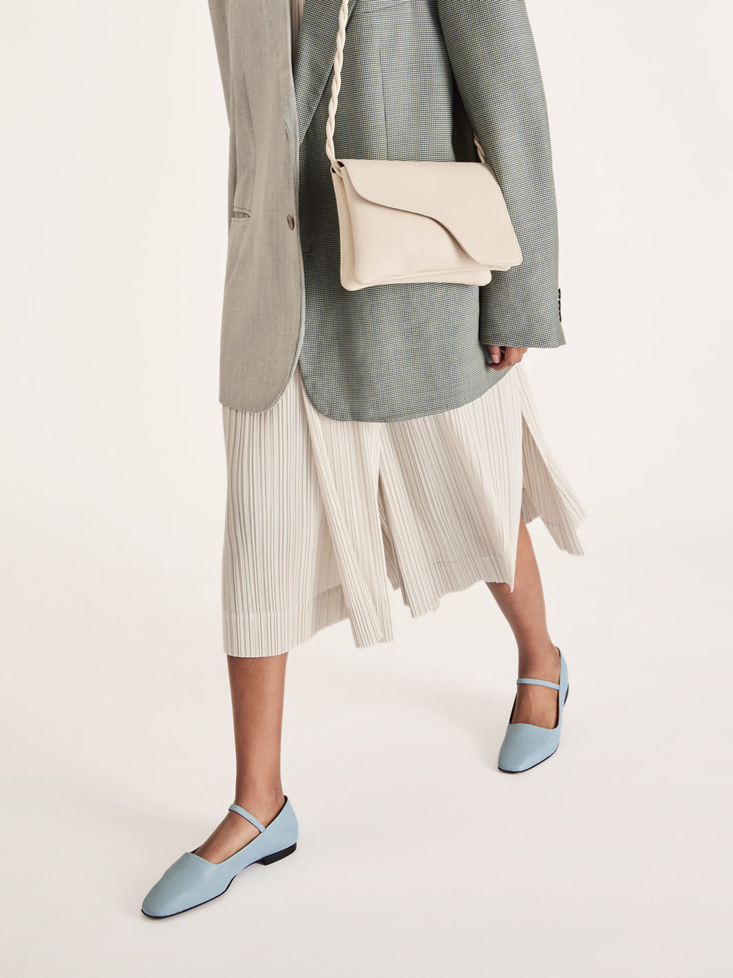 Petina Pastel Blue Nappa Mary Jane Flats