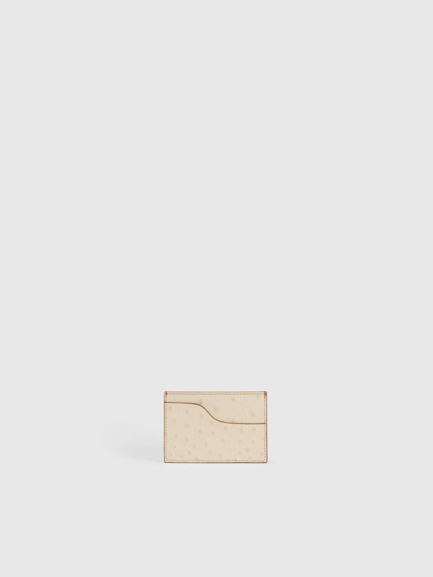 Vinci Linen Printed Ostrich Card holder ATP Atelier
