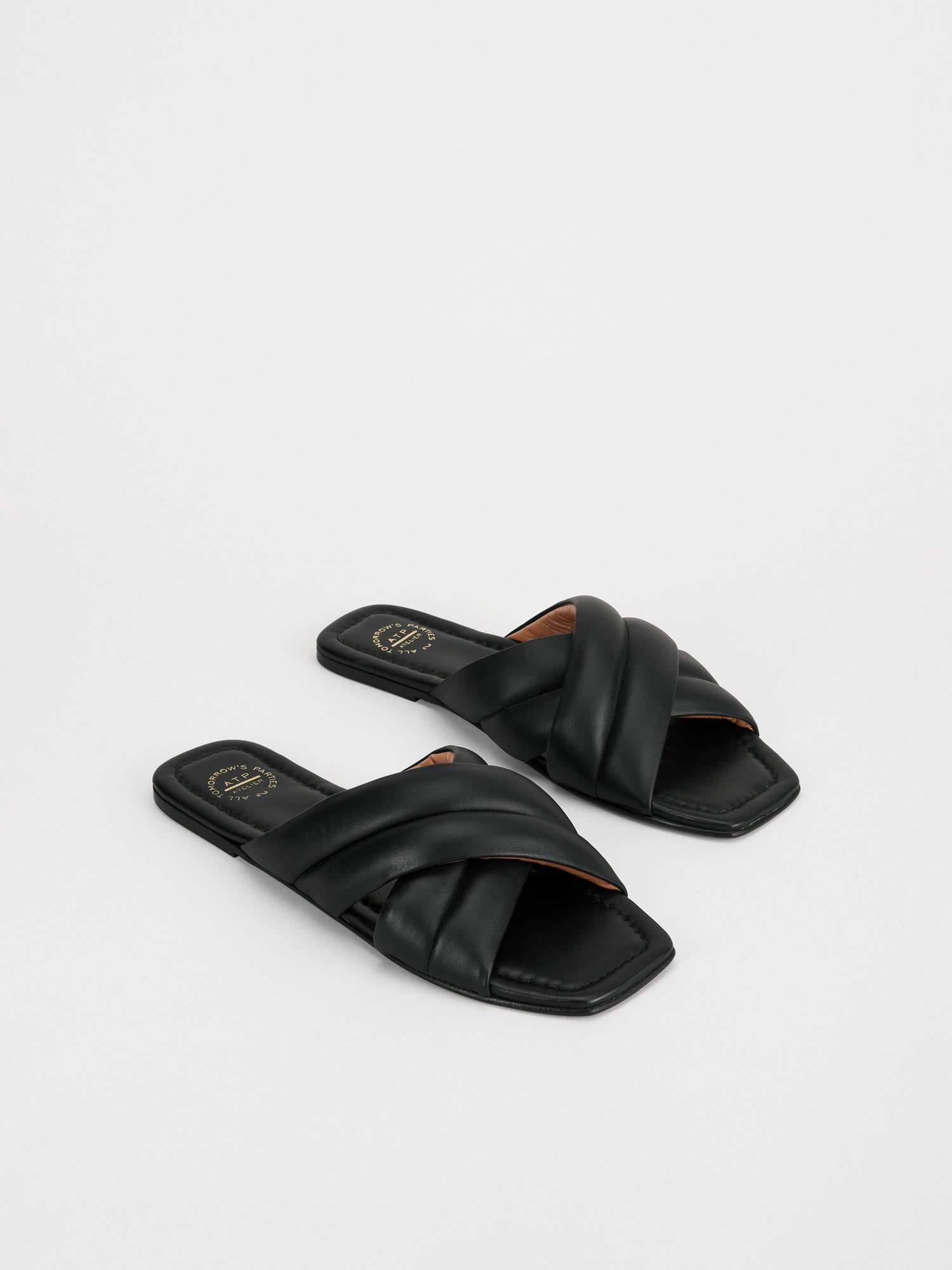Cotti Black Nappa Flat sandals